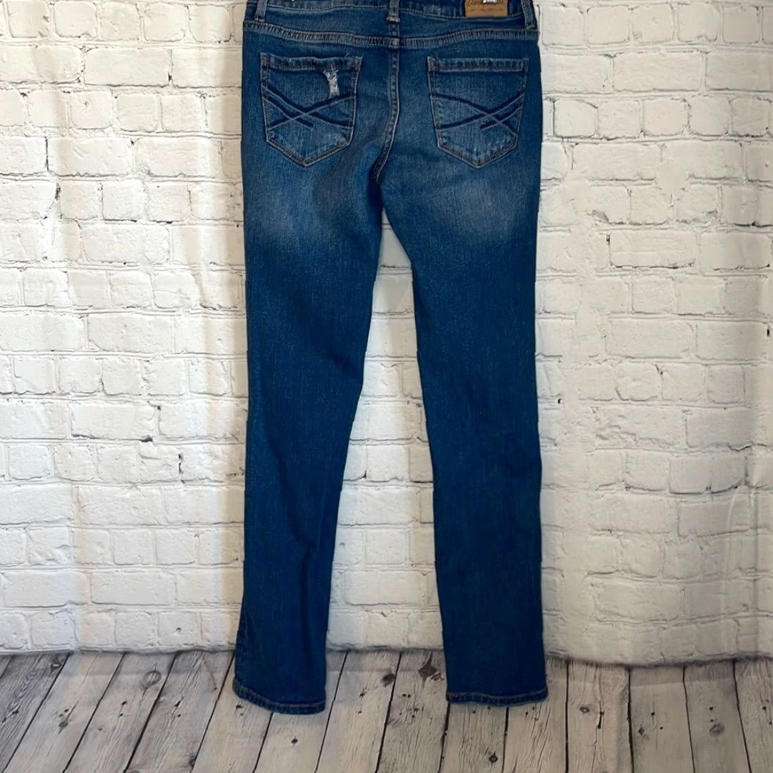 Aeropostale Aeropostale Women's Bayla Crop Skinny Distressed Jeans 00 Blue Size 24" / US 00 / IT 34 - 3 Thumbnail