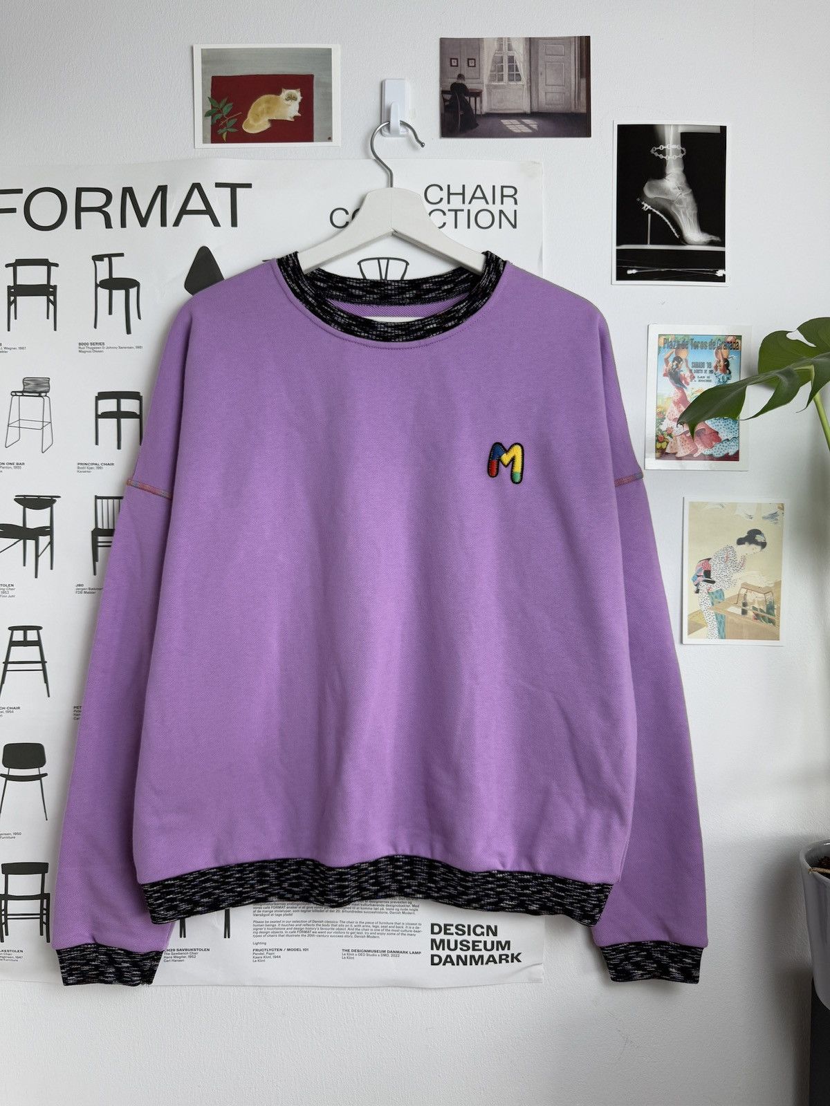 Designer × Missoni Missoni M logo boxy lilac sweatshirt L designer luxury classy Size L / US 10 / IT 46 - 1 Thumbnail