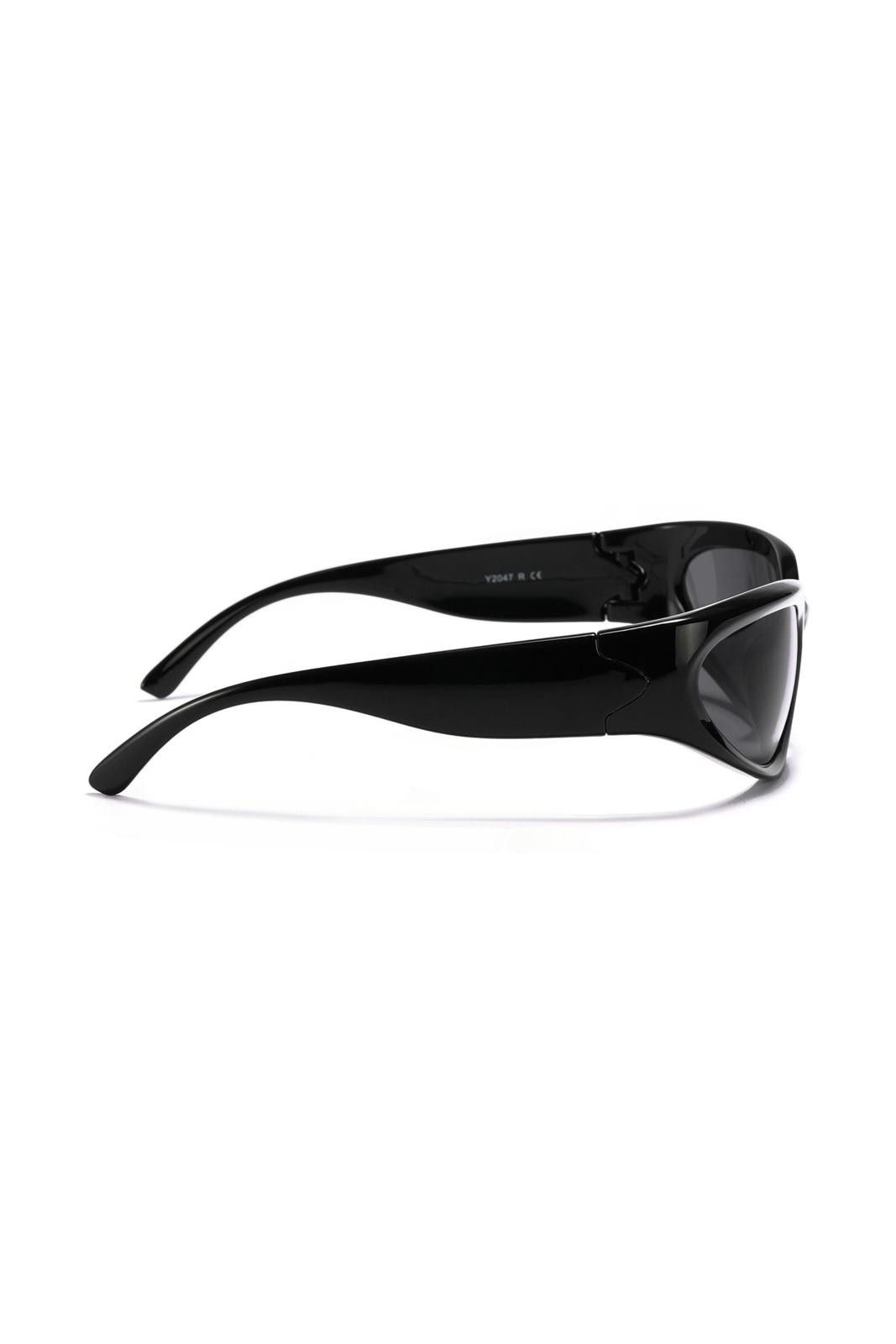 Japanese Brand Vintage Y2k Avant Garde Futuristic Black Sunglasses Unisex Size ONE SIZE - 2 Thumbnail