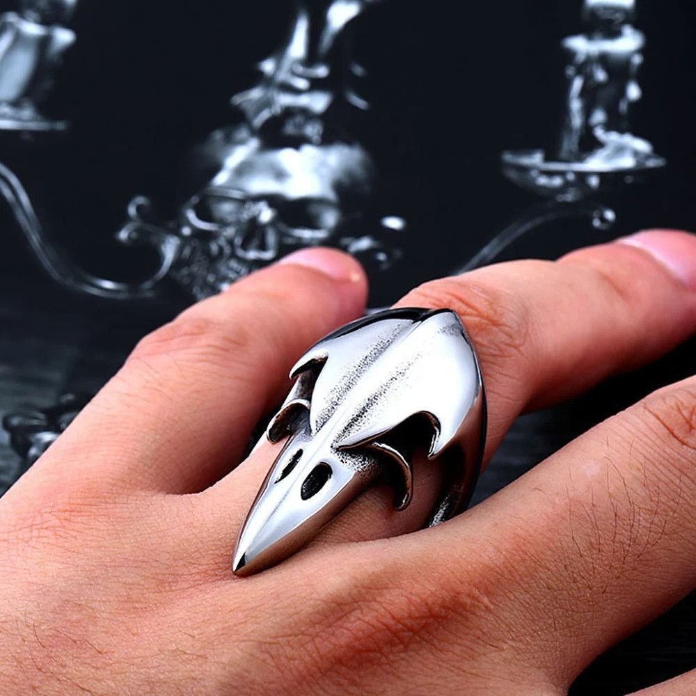 Vintage Vintage Crow Skull Ring Size ONE SIZE - 1 Thumbnail