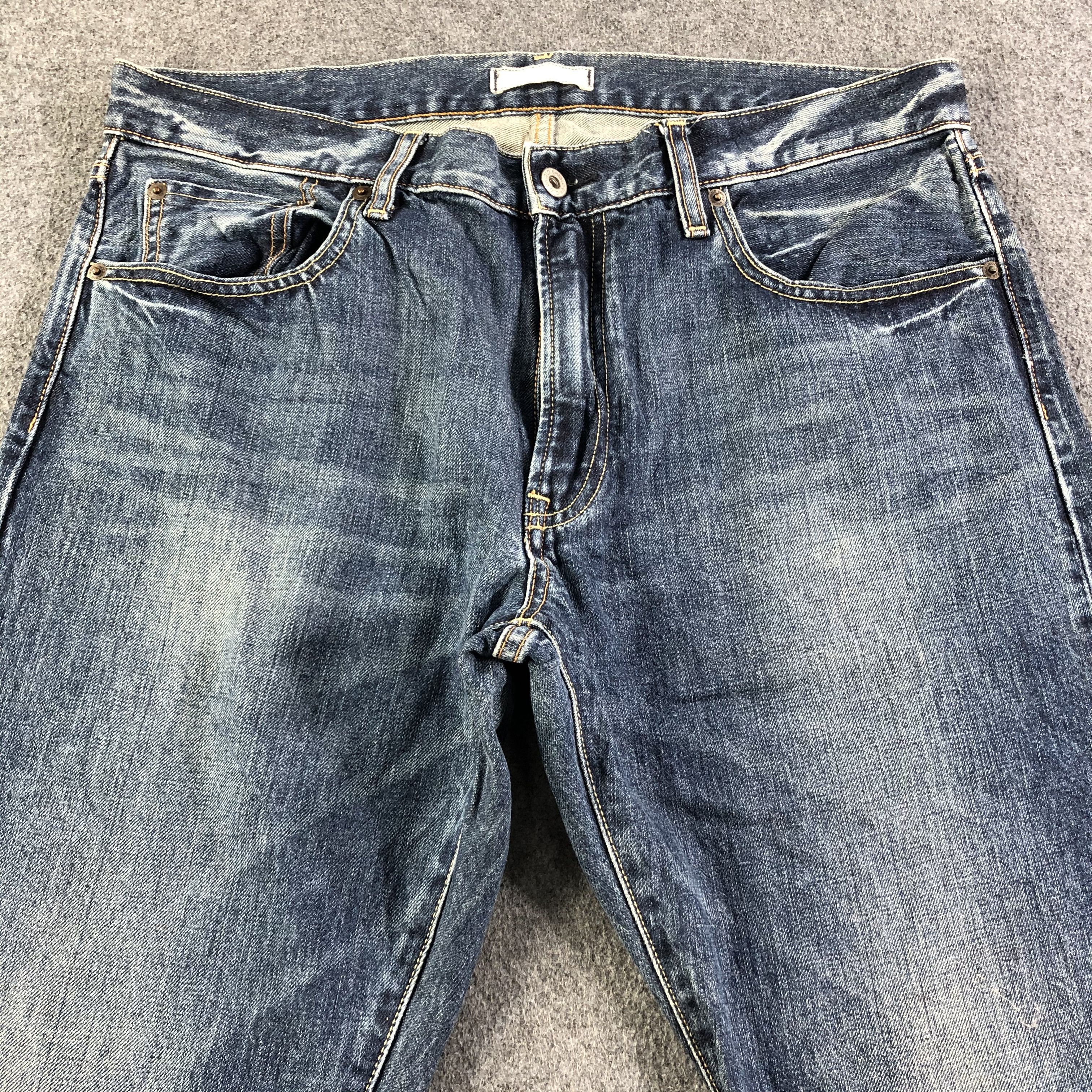 Japanese Brand Uniqlo Redline Jeans Faded Blue Denim -J2857 Size US 36 / EU 52 - 3 Thumbnail