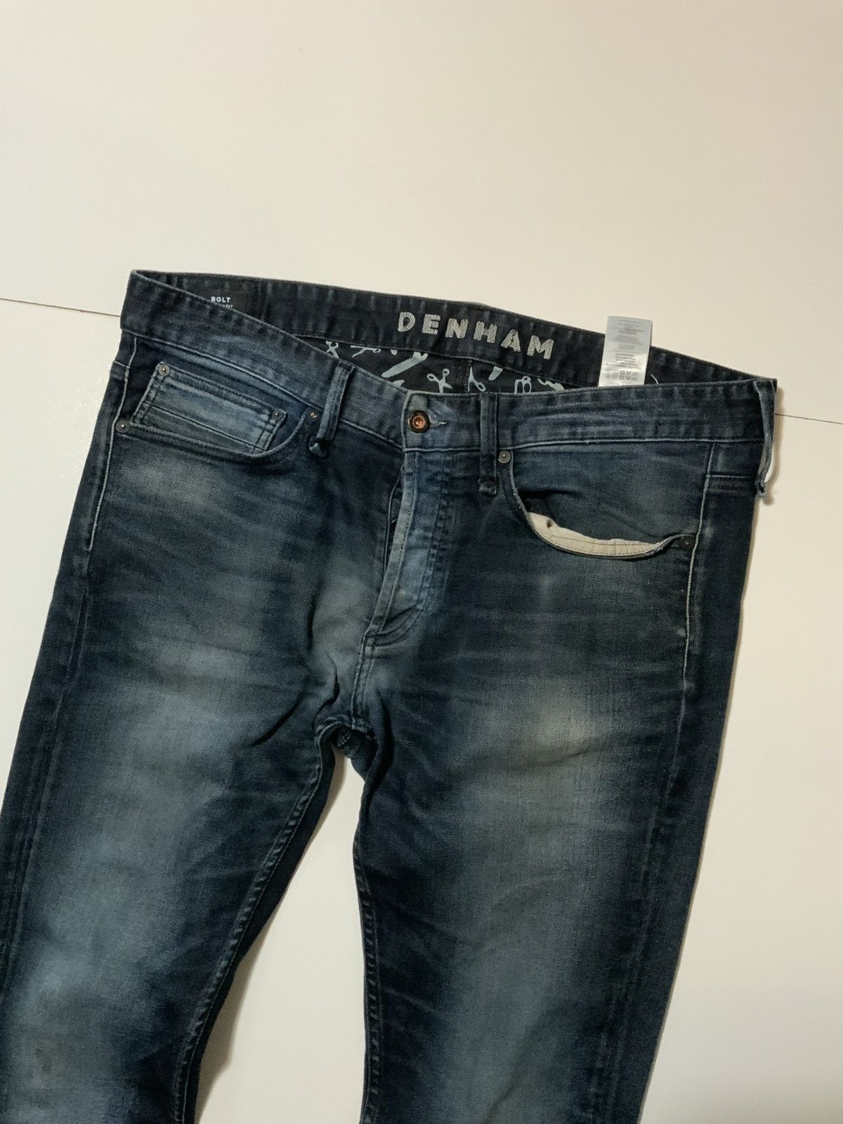DENHAM Denham The Jeanmaker Bolt Skinny Slim Button Fly Denim Jeans Size US 36 / EU 52 - 6 Thumbnail