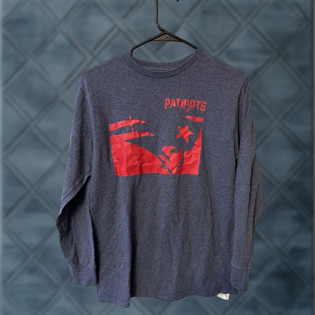 NFL Patriots NFL Shirt Medium Blue Long Sleeve Men Cotton Size US M / EU 48-50 / 2 - 1 Thumbnail