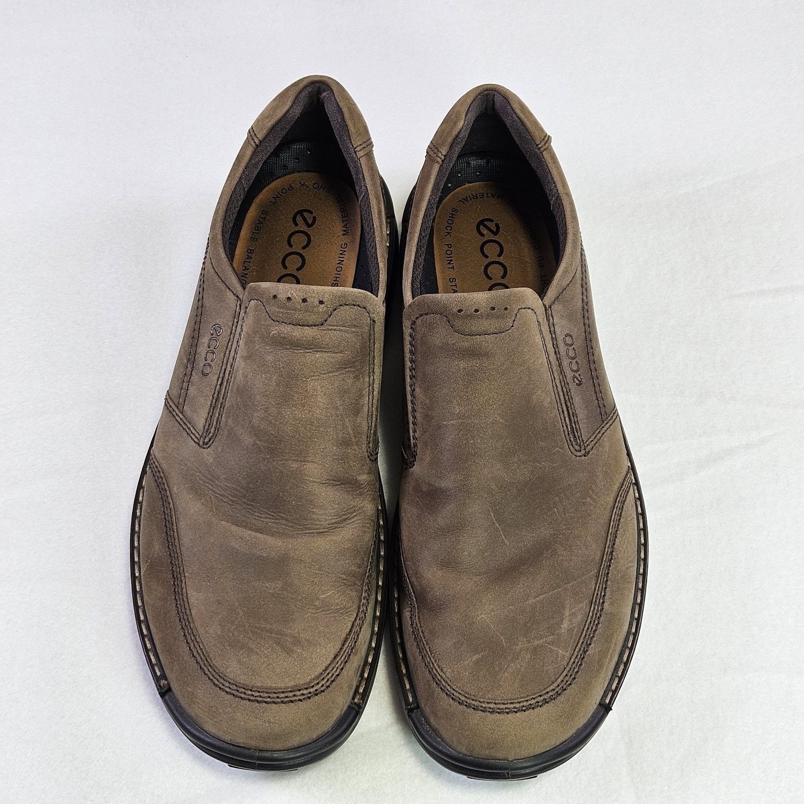 Ecco ECCO Fusion Loafer Apron Toe Slip On Nubuck Leather Mocs Size US 14 / EU 47 - 8 Thumbnail