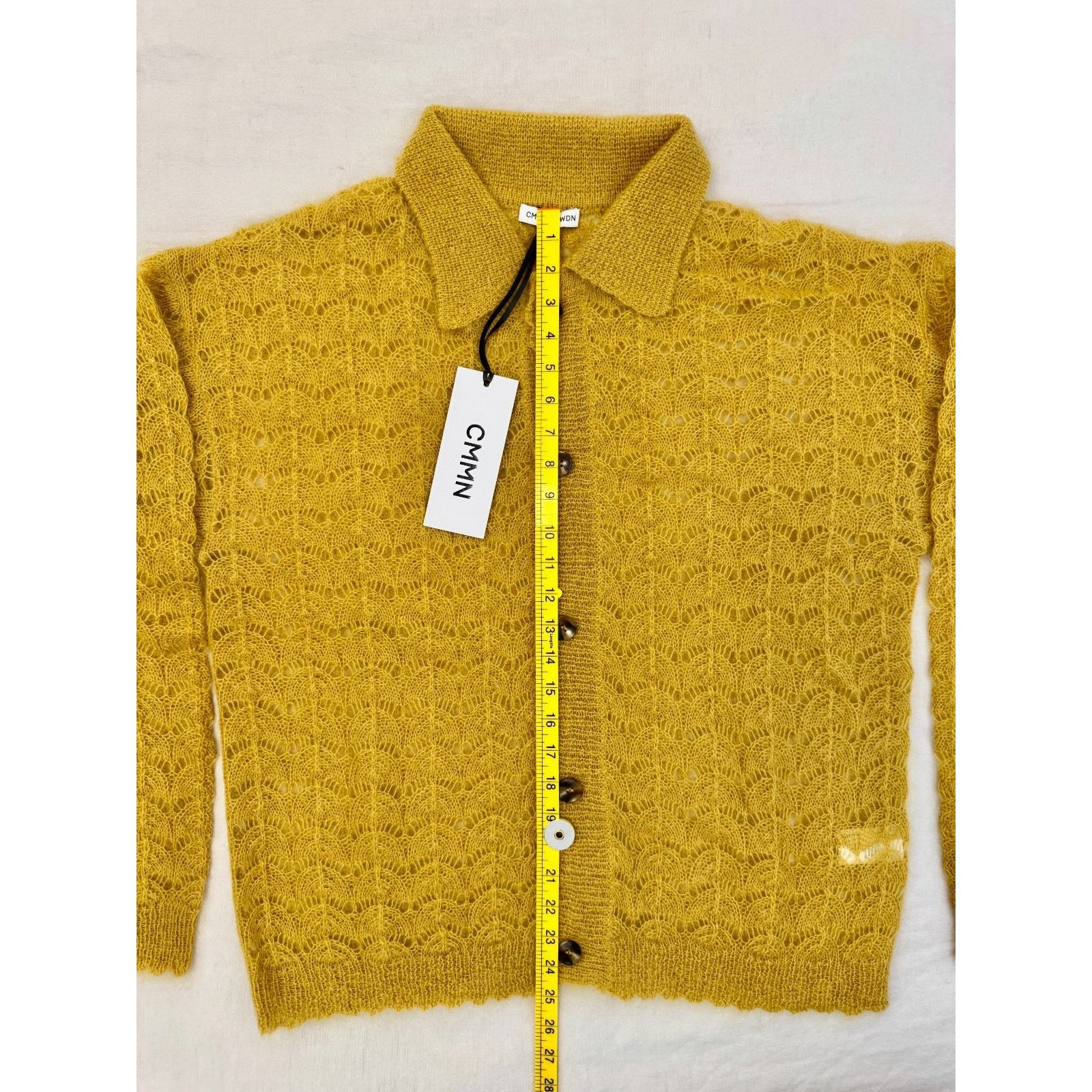 CMMN SWDN NWT CMMN SWDN Elm Pointelle Cardigan in Mohair Blend Size L Size US L / EU 52-54 / 3 - 3 Thumbnail
