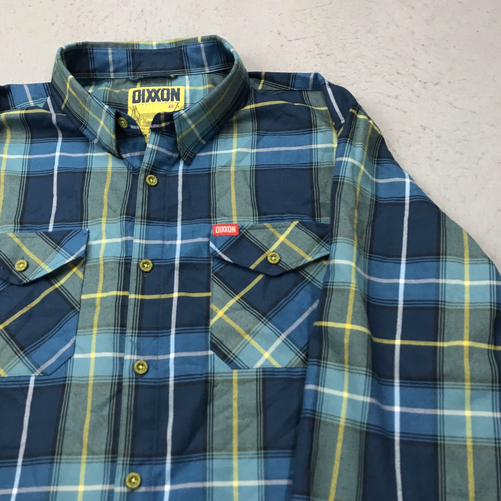 Vintage Dixxon Shirt 4XL Mens Blue Plaid Flannel The Complex Workwear Casual Pockets Size US XXL / EU 58 / 5 - 3 Thumbnail