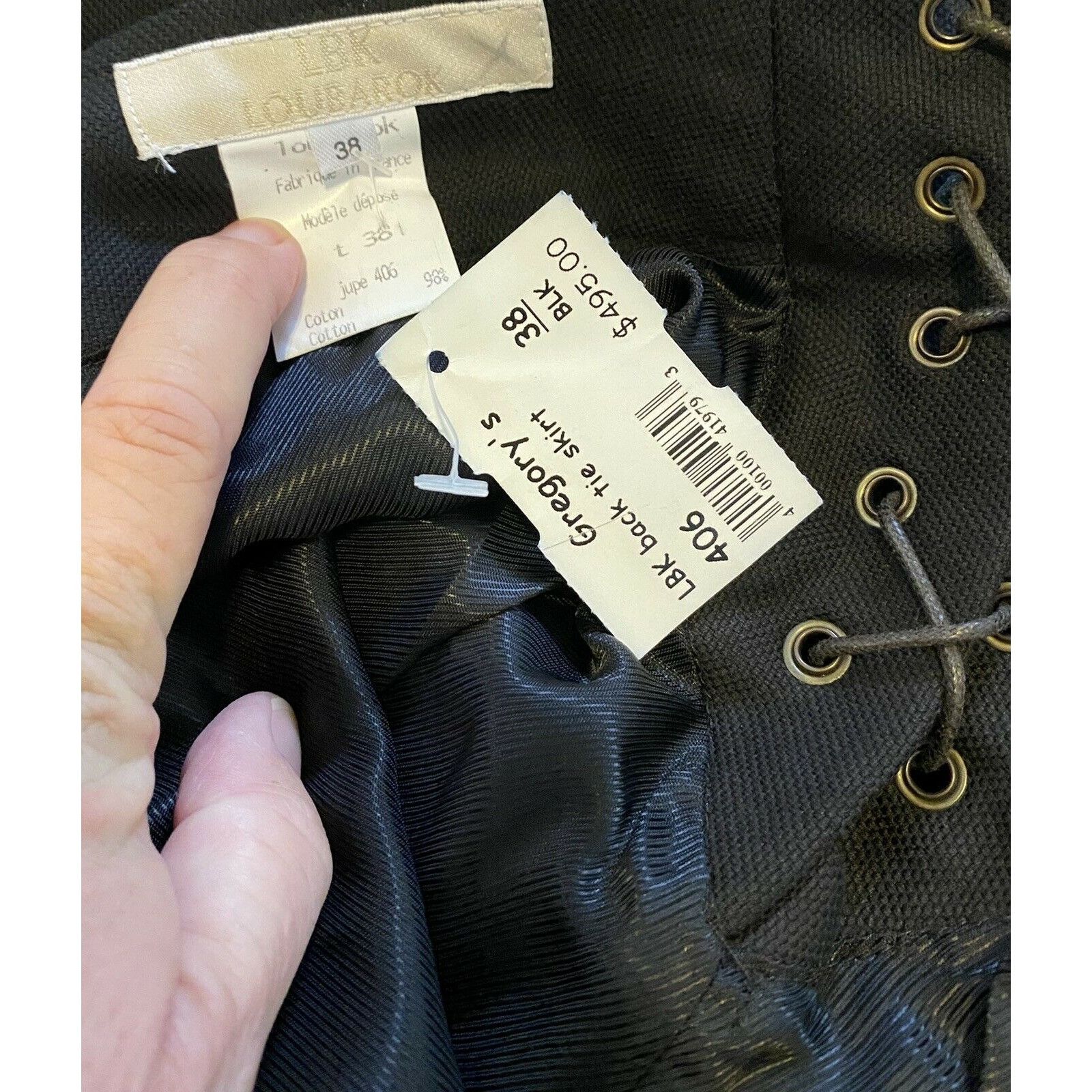 Vintage $495 NWT VTG Lou Barok Paris LBK 38 6/8 Corset Tie Skirt Pen Size 28" / US 6 / IT 42 - 6 Thumbnail