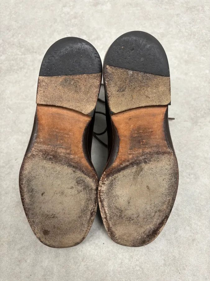 Maison Margiela 2000s Maison Margiela Brown Eroded Combat Leather Boots Size US 8 / EU 41 - 6 Thumbnail
