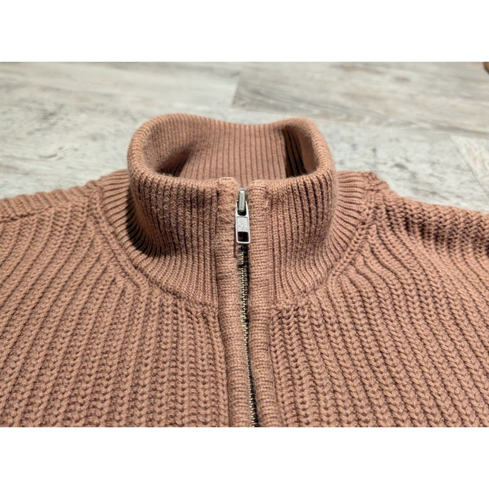 Vintage L.L. Bean Knit Full Zip Sweater Men's 2XL Brown Cotton Long Sleeve Mock Neck Outdoor Size US XXL / EU 58 / 5 - 6 Thumbnail