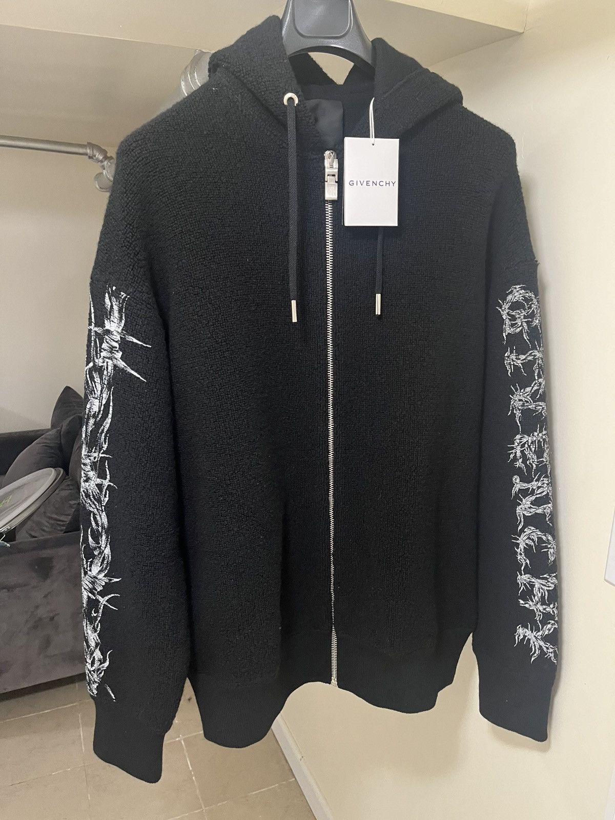 Givenchy Oversized Barbed Wire Printed Zip Up Hoodie Sz S Size US S / EU 44-46 / 1 - 3 Thumbnail
