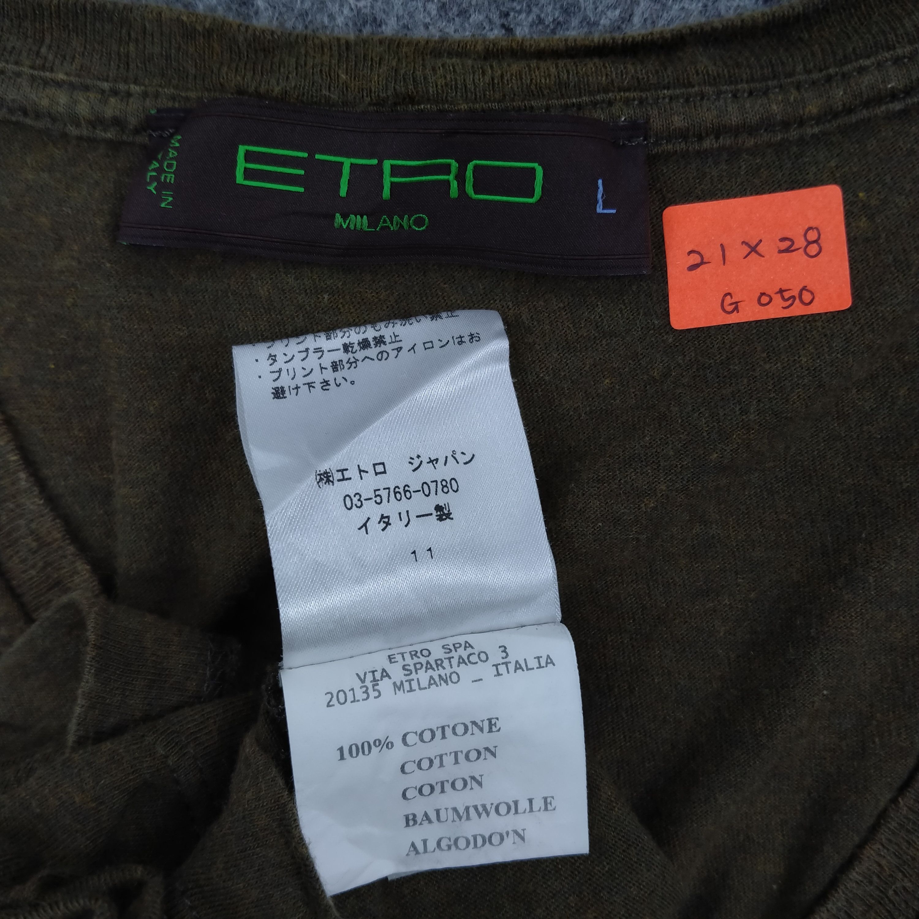 Etro Vintage Etro Rare Design Large Tshirt - G050 Size US L / EU 52-54 / 3 - 4 Thumbnail