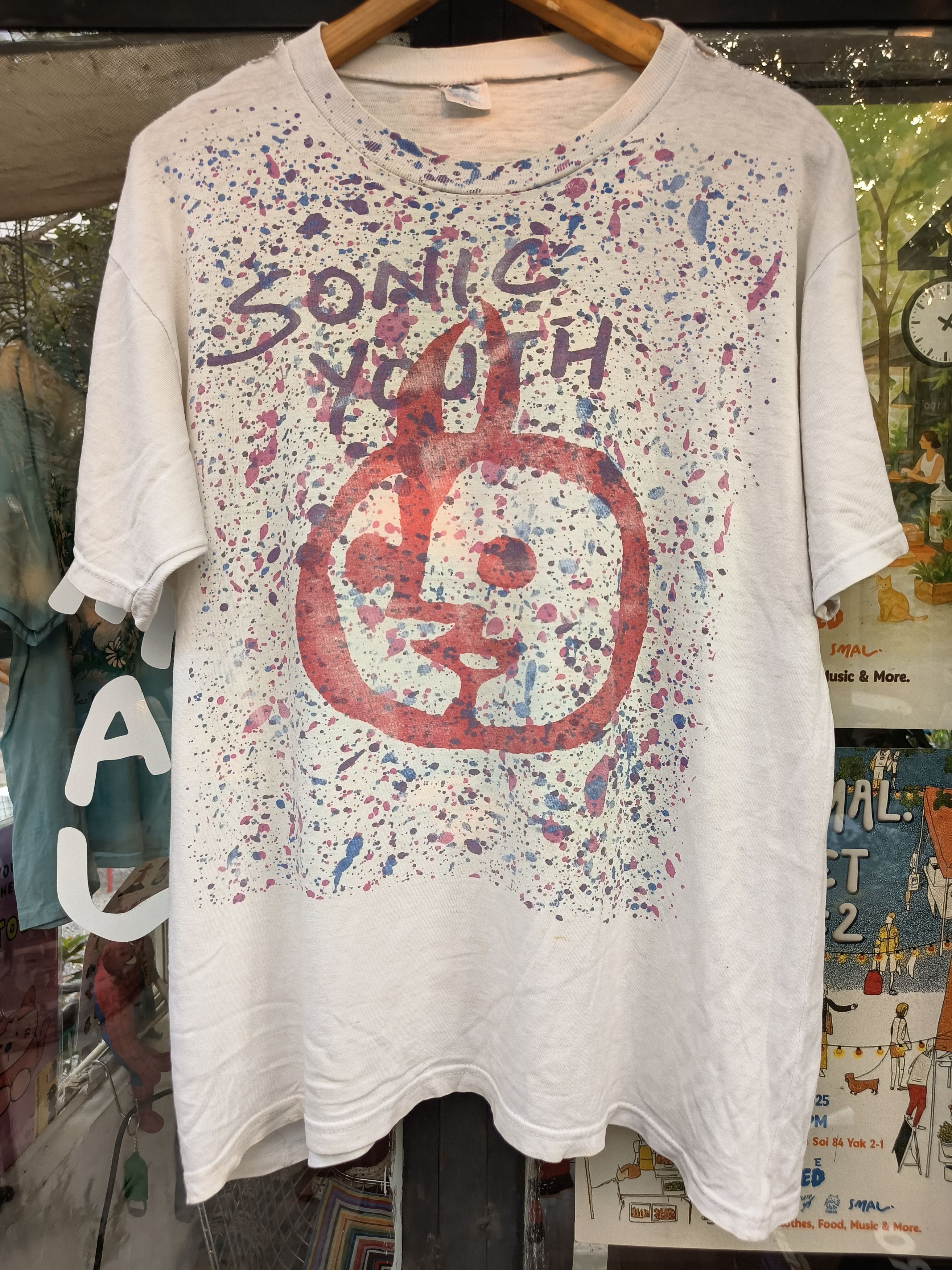 Band Tees Vintage 90s Sonic youth "paint splatter design" shirt Size US XL / EU 56 / 4 - 2 Thumbnail