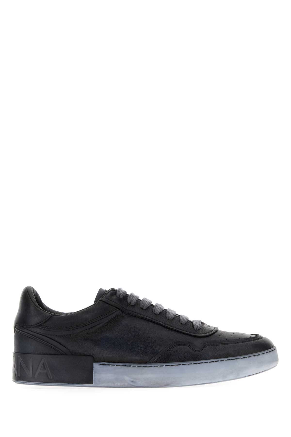 Dolce & Gabbana Black Leather Sneakers Size US 9.5 / EU 42-43 - 1 Thumbnail
