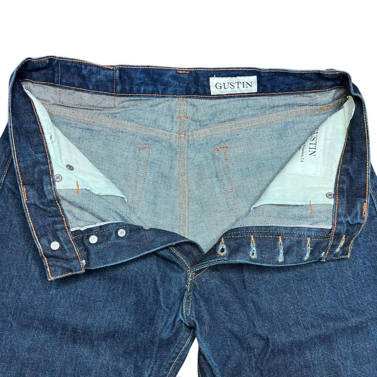 Gustin Gustin Jeans Men Blue Selvedge Straight Fit USA Denim Pants Size US 31 - 4 Thumbnail