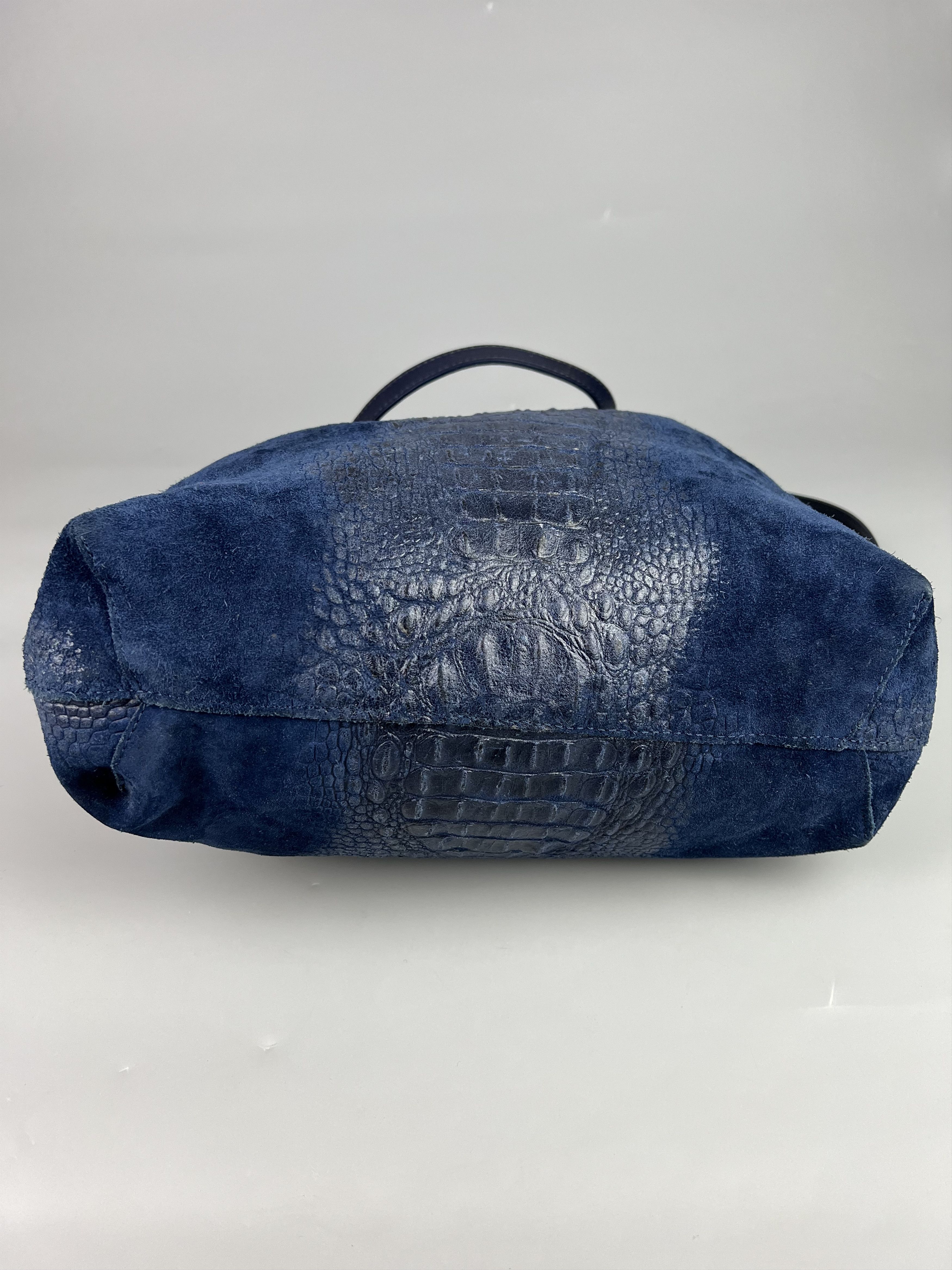 Leather Roberta M. Suede Leather Shoulder Bag Croco Print Size ONE SIZE - 6 Thumbnail