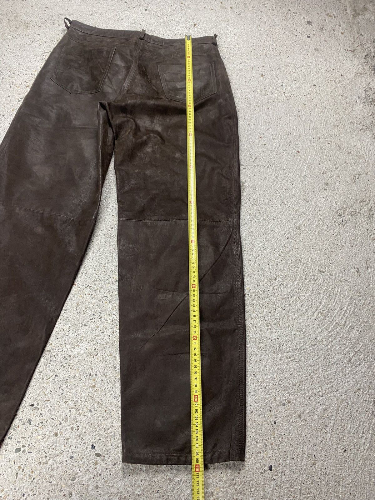 Vintage Vintage brown leather pants japan style baggy Size US 38 / EU 54 - 13 Thumbnail