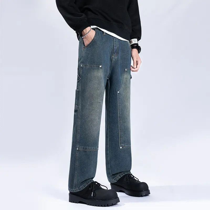 Japanese Brand Retro loose straight leg high street jeans Size US 30 / EU 46 - 4 Thumbnail