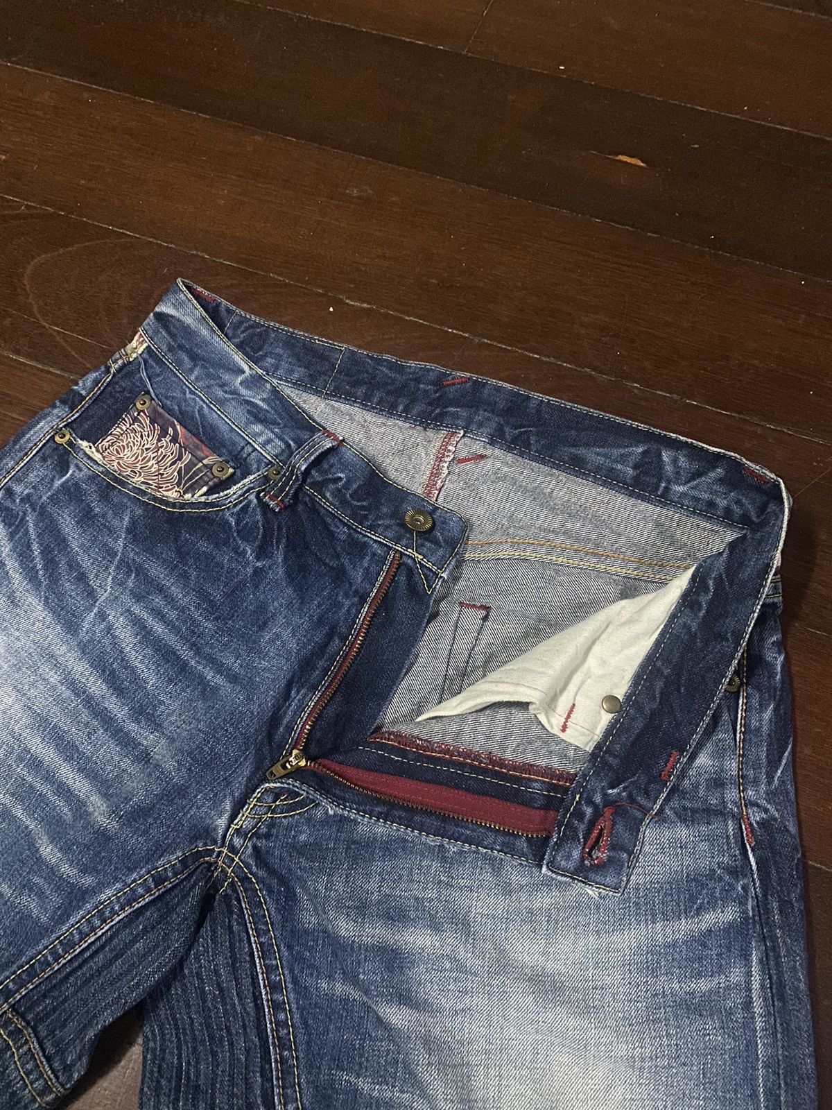Eternal × Japanese Brand Vintage 90s🔥ETERNAL🔥Distressed Sukajan Hybrid Jeans B1 Size US 34 / EU 50 - 10 Thumbnail