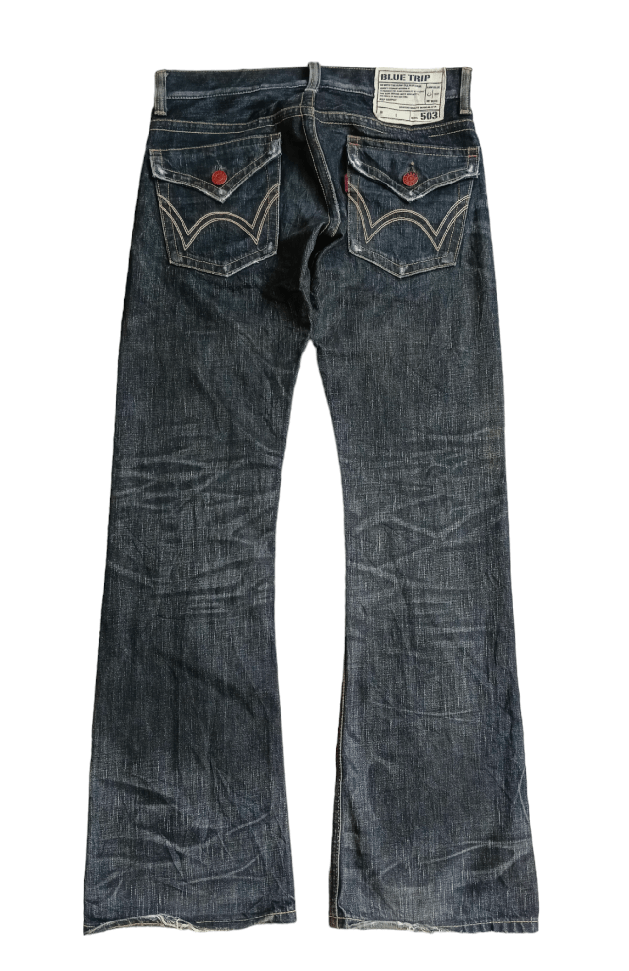 Vintage WASHED BLACK EDWIN VINTAGE 503 FLARE Size US 30 / EU 46 - 2 Thumbnail