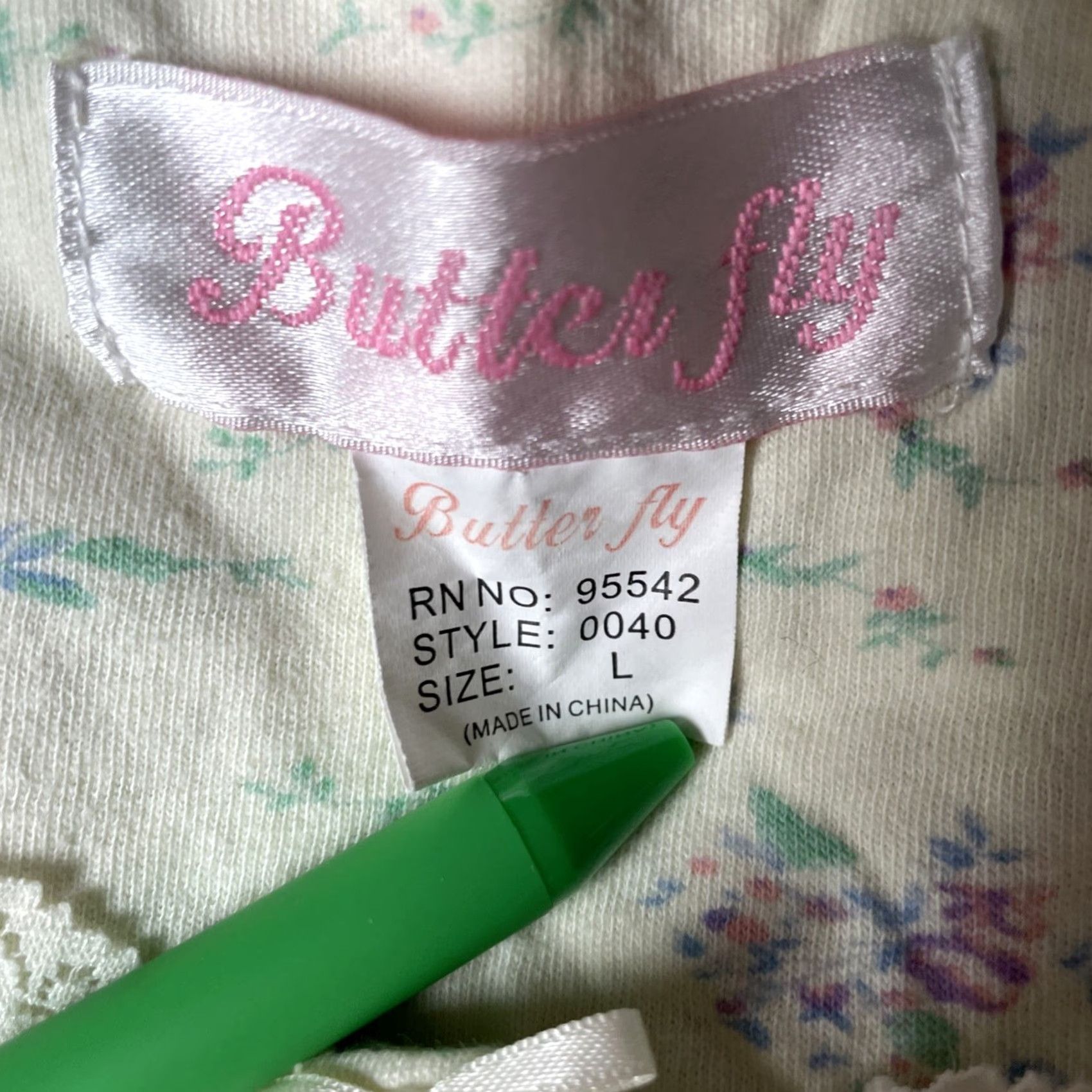 Vintage VINTAGE Butter fly Gown Short Sleeve Floral Yellow 100% Cotton Flannel L Women 胡 Size 36" / US 14 / IT 50 - 6 Thumbnail