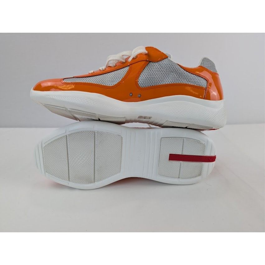 Prada o1rshd1 America's Cup Vernice Bike Sneakers in Papaya Arge Size US 9 / EU 42 - 1 Thumbnail