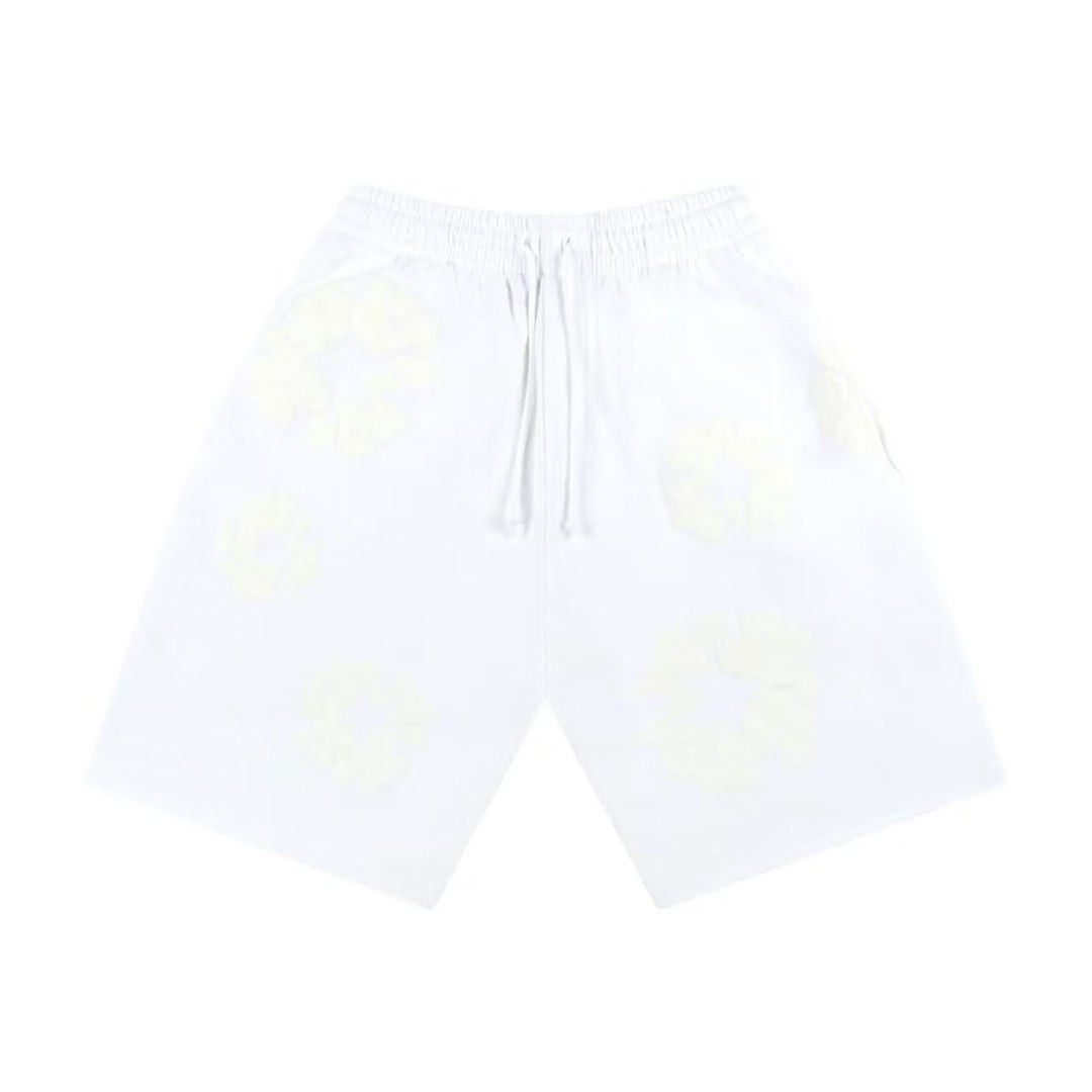 DENIM TEARS Mono Cotton Wreath Shorts White Size US 30 / EU 46 - 1 Thumbnail