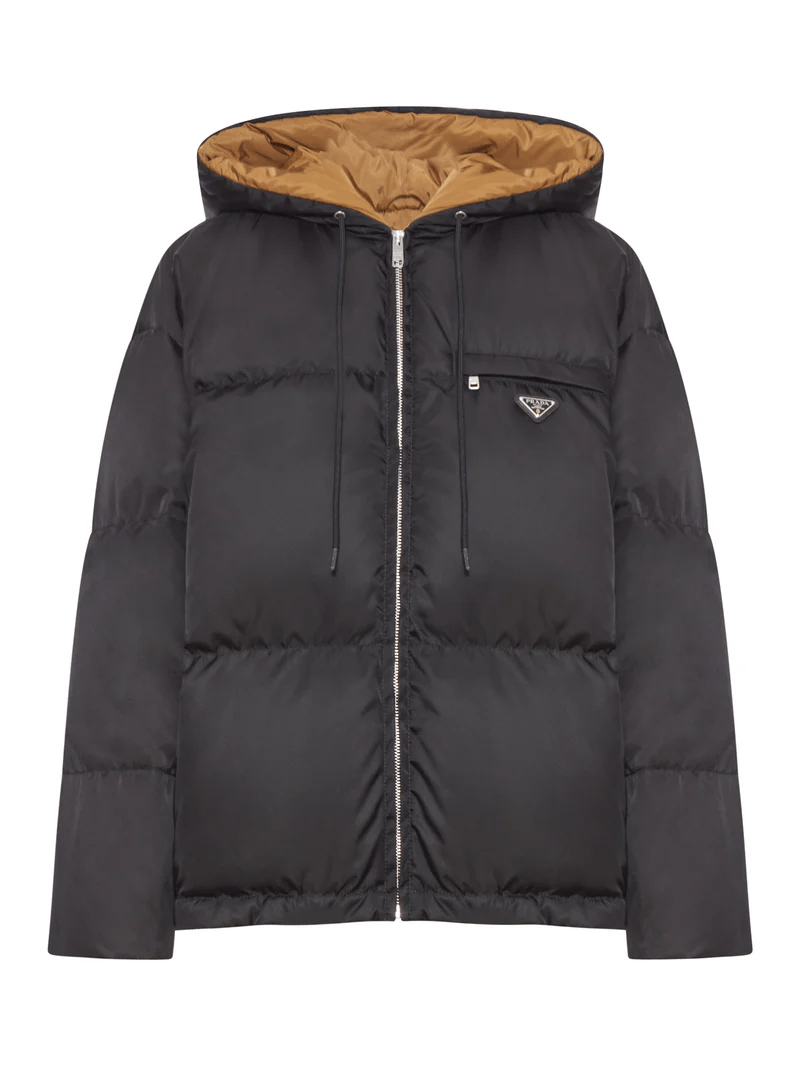 Prada PRADA 3050 Black Re-Nylon Hooded Down Jkt NWT Size ONE SIZE - 3 Thumbnail