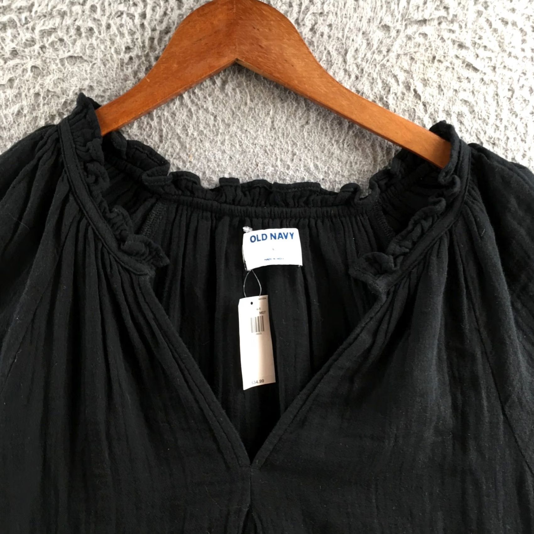 Old Navy Old Navy Maternity Short-Sleeve Swing Dress Womens L Black Cotton V-Neck NEW Size L / US 10 / IT 46 - 3 Thumbnail
