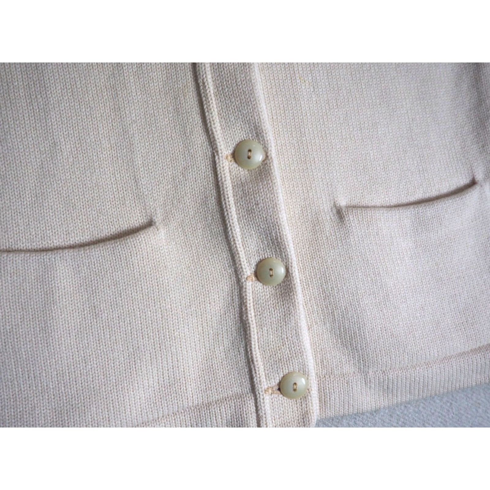 Vintage VTG Jack Frost Ivory Cream Wool Varsity Cardigan Sweater Mens S 1950s 60s Look Letterman Wool 100% Cardigan, Casual, Original, USA Size US S / EU 44-46 / 1 - 5 Thumbnail