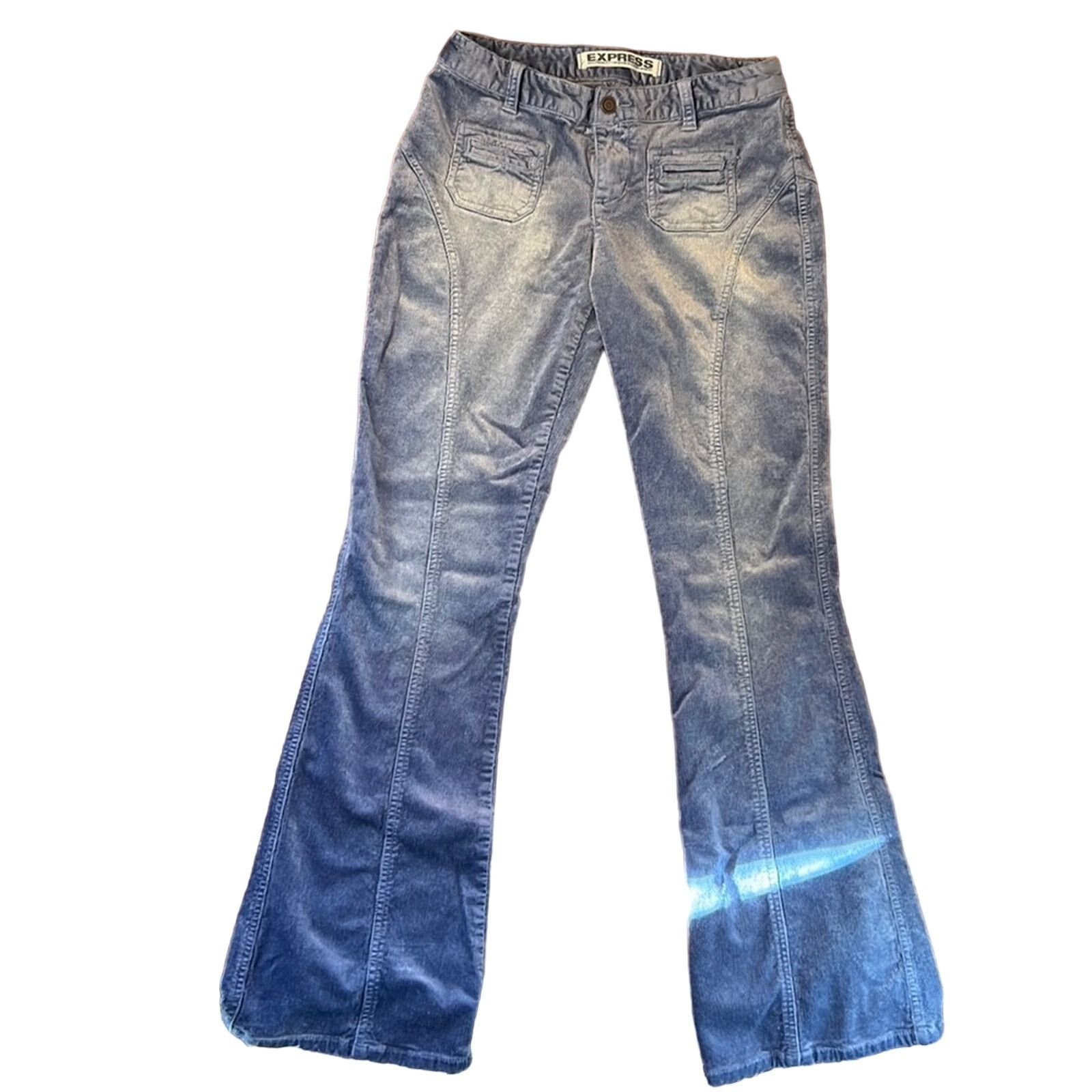 Express Women’s vintage 90s Express low rise flare leg corduroy jean Size 28" / US 6 / IT 42 - 2 Thumbnail