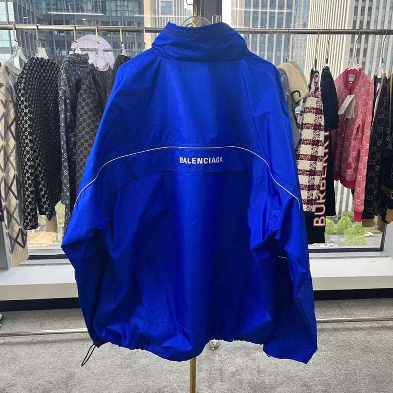 Balenciaga Balenciaga Blue Embroidered Logo Long Sleeve Windbreaker J Size US S / EU 44-46 / 1 - 2 Thumbnail
