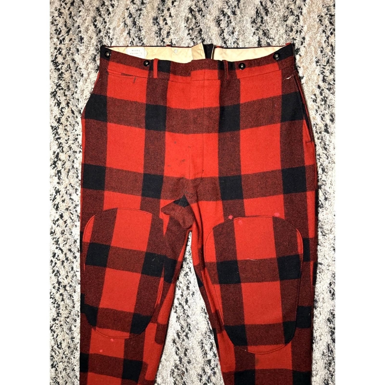 Vintage VINTAGE 1960s LL Bean Hunting Pants Red Black Plaid Wool Buffalo Mens Size 38 X 32 Size US 38 / EU 54 - 5 Thumbnail