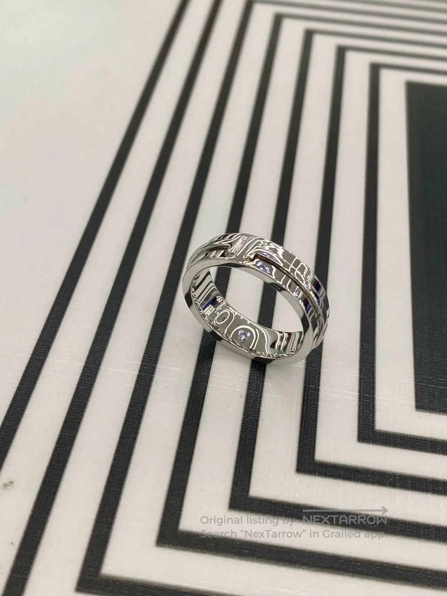Tiffany & Co. Tiffany 18k White Gold Double T Band Ring 53. Size ONE SIZE - 4 Thumbnail