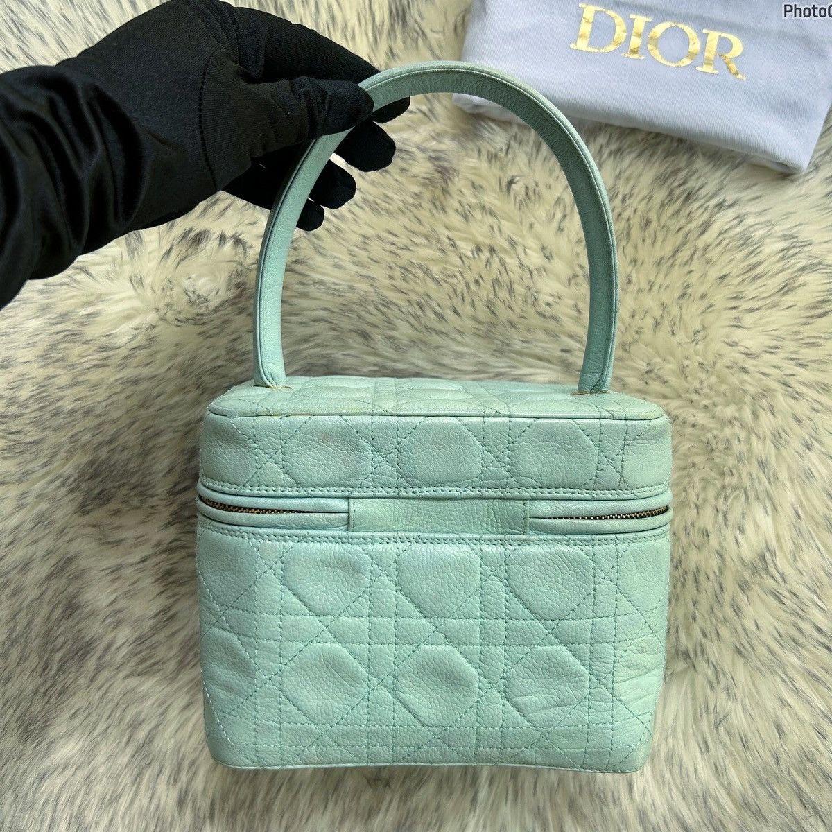 Dior × Vintage Christian Dior Cannage Lady Dior Vanity Lambskin Handbag Size ONE SIZE - 3 Thumbnail