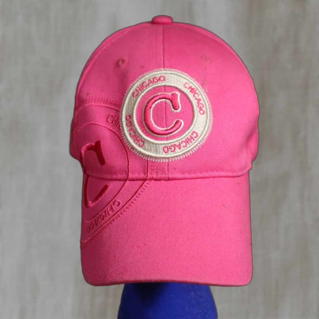 Pinko VINTAGE Chicago Illinois Hot Pink And White Hat Cap Adjustable Size ONE SIZE - 1 Thumbnail