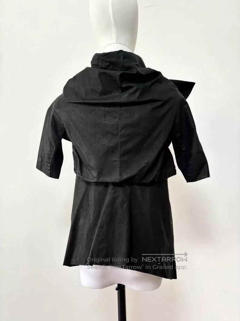 Rick Owens Vintage Black Leather Asymmetric Jacket Top. Size US M / EU 48-50 / 2 - 6 Thumbnail