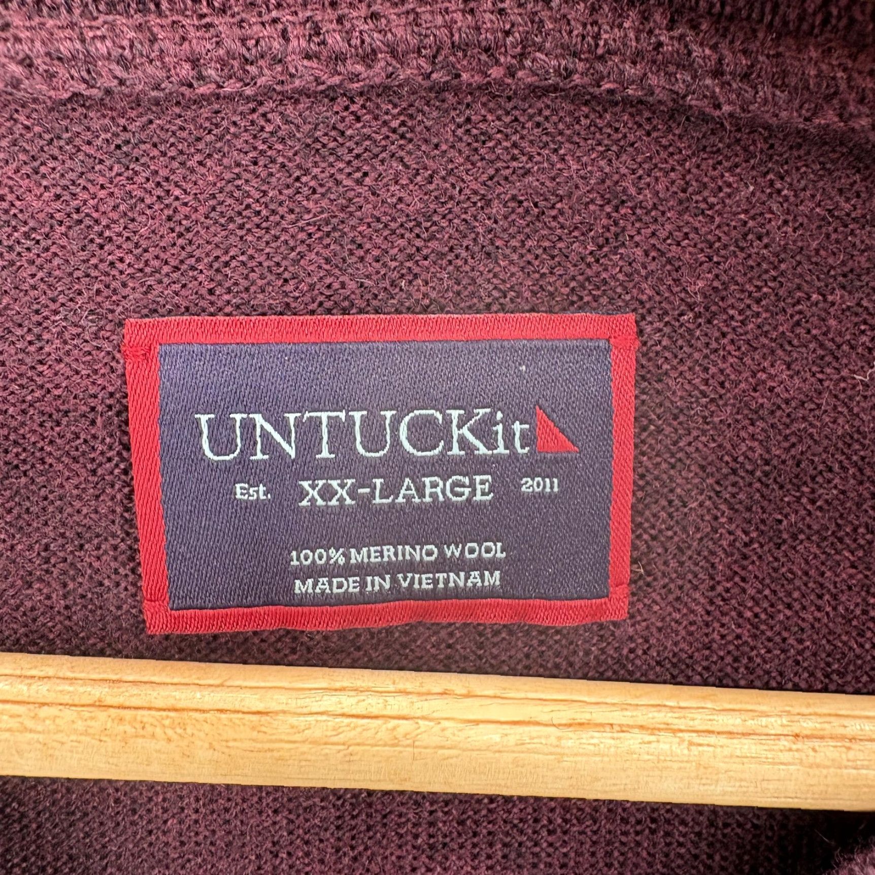 UNTUCKit UNTUCKit Sweater Mens 2XL Purple Merino Wool Henley Knit Pullover Crew Neck Casual Festive Modern Look Size US XXL / EU 58 / 5 - 3 Thumbnail