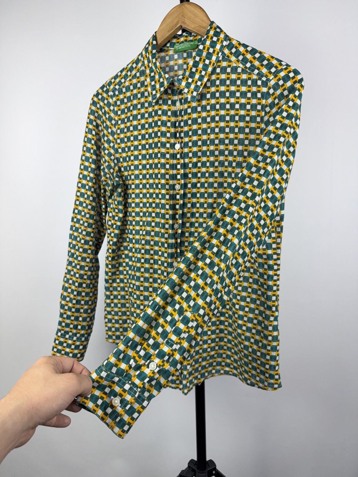 United Colors Of Benetton Vntg Retro United Colors Of Benetton Luxury Mesh Long Shirt Size M / US 6-8 / IT 42-44 - 6 Thumbnail