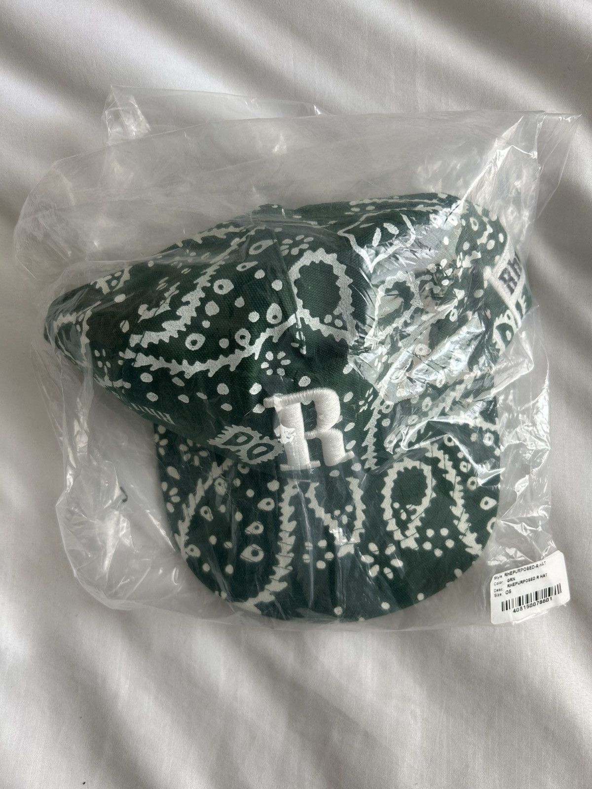 Rhude Rhude Bandana Hat Green R Logo Paisley Size ONE SIZE - 8 Thumbnail
