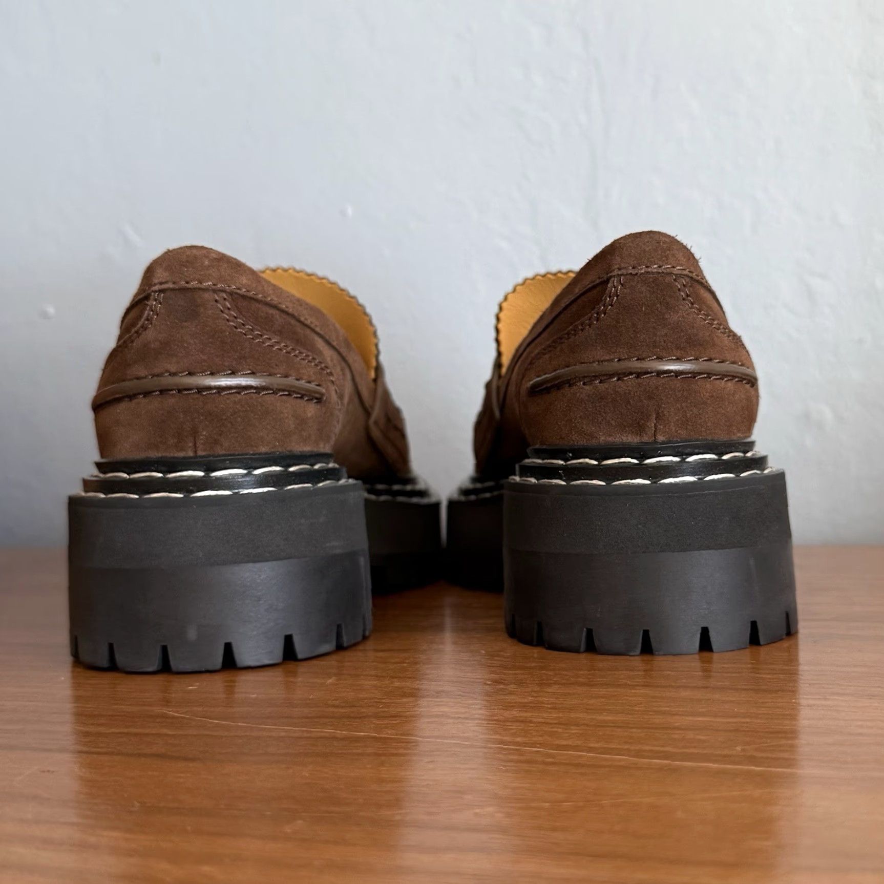Proenza Schouler Proenza Schouler Suede Lug-Sole Penny Loafers Size 36.5 Brown Excellent Cond. Size US 7 / IT 37 - 7 Thumbnail