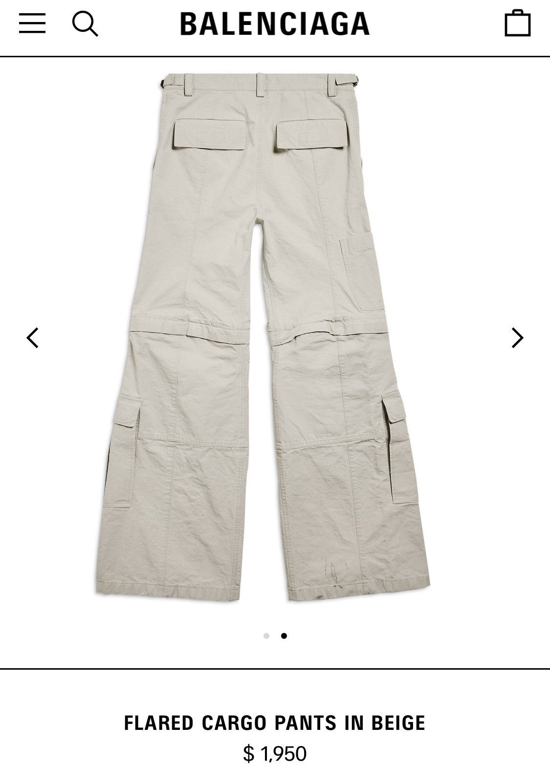Balenciaga Balenciaga FW23 Flared Cargo Pant Beige Gently Used sz M Size US 32 / EU 48 - 5 Thumbnail
