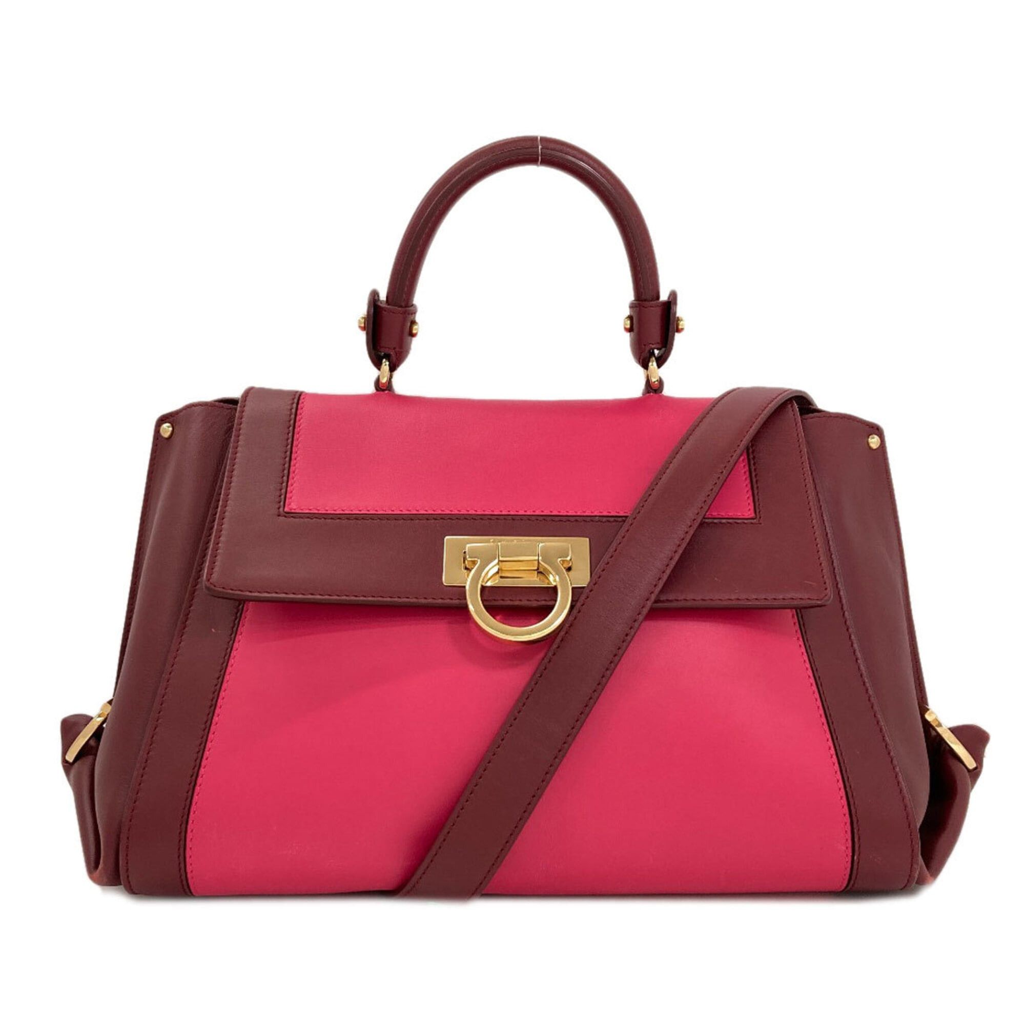 Salvatore Ferragamo Salvatore Ferragamo Sofia Gancini Hardware Handbag Leather Women's Size ONE SIZE - 1 Thumbnail