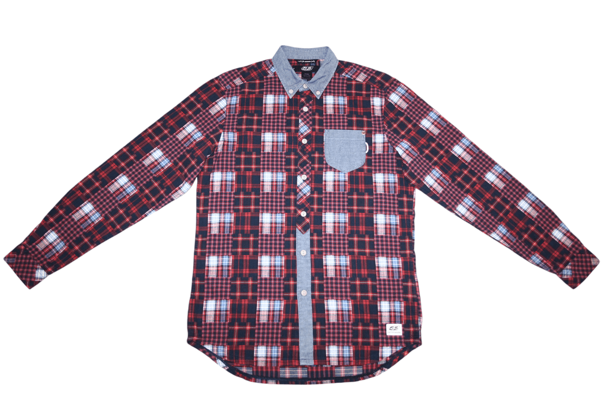 Diesel VTG🔥55DSL by Diesel patchwork tartan rugged flannel shirt Size US M / EU 48-50 / 2 - 4 Thumbnail