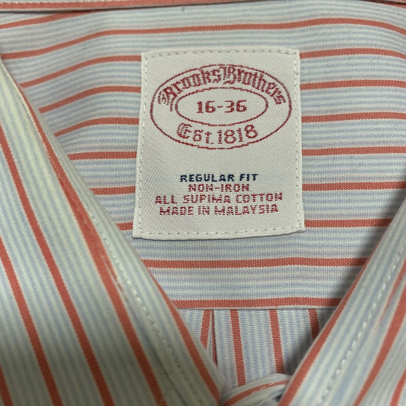 Brooks Brothers Brooks Brothers Men's 16-36 Dress Shirt Non-Iron Supima Size 42R - 3 Thumbnail