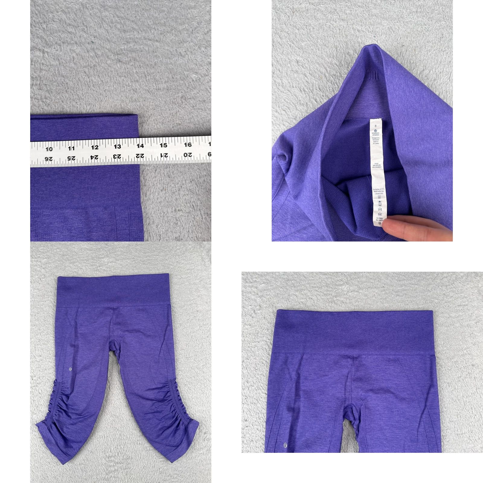 Lululemon Lululemon Pants Womens 8 Purple In The Flow Crop Seamless Nylon Blended Fabric Yoga W6997S WOMEN Regular Size 8 Purple Cropped Seamless Yoga Pants Size 30" / US 8 / IT 44 - 8 Thumbnail