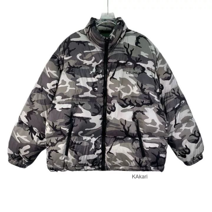 Celine Celine 23 Camouflage Logo Puffer Jacket Size US S / EU 44-46 / 1 - 1 Thumbnail