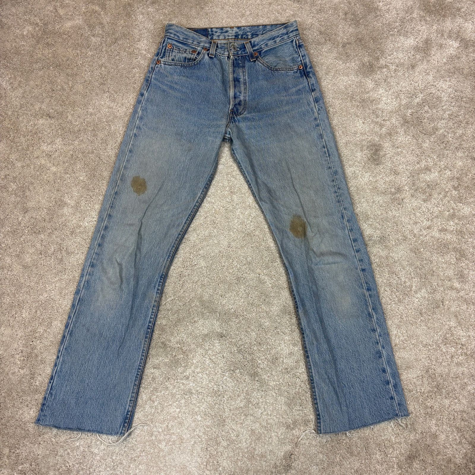 Levi's × Vintage Vintage 90s Levi's 501 Raw Hem Straight Jeans 28x32 USA Size US 28 / EU 44 - 2 Thumbnail