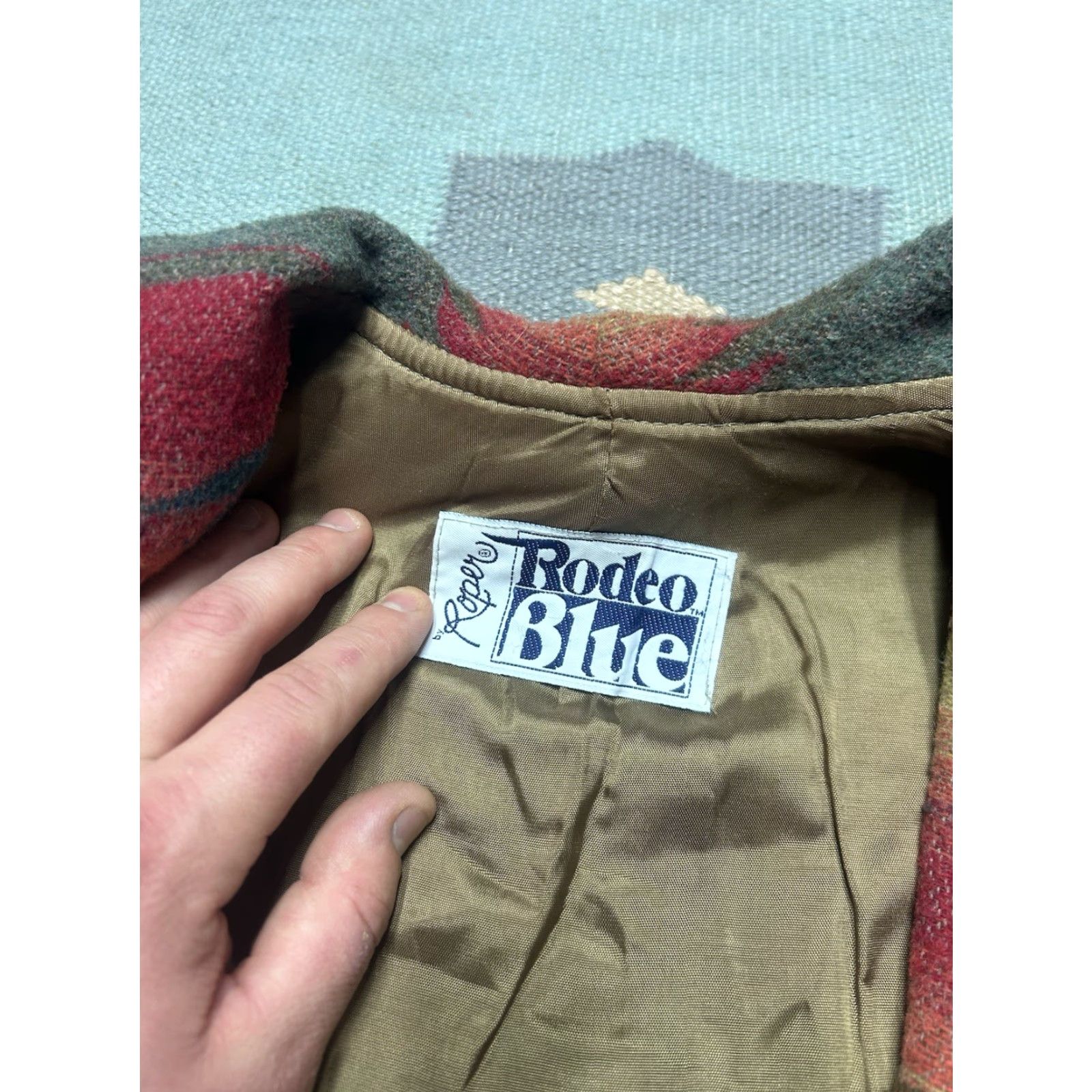 Roper VINTAGE Roper Rodeo Blue Jacket Aztec Southwestern Long Women L Jacket/Coat overcoat Size L / US 10 / IT 46 - 5 Thumbnail