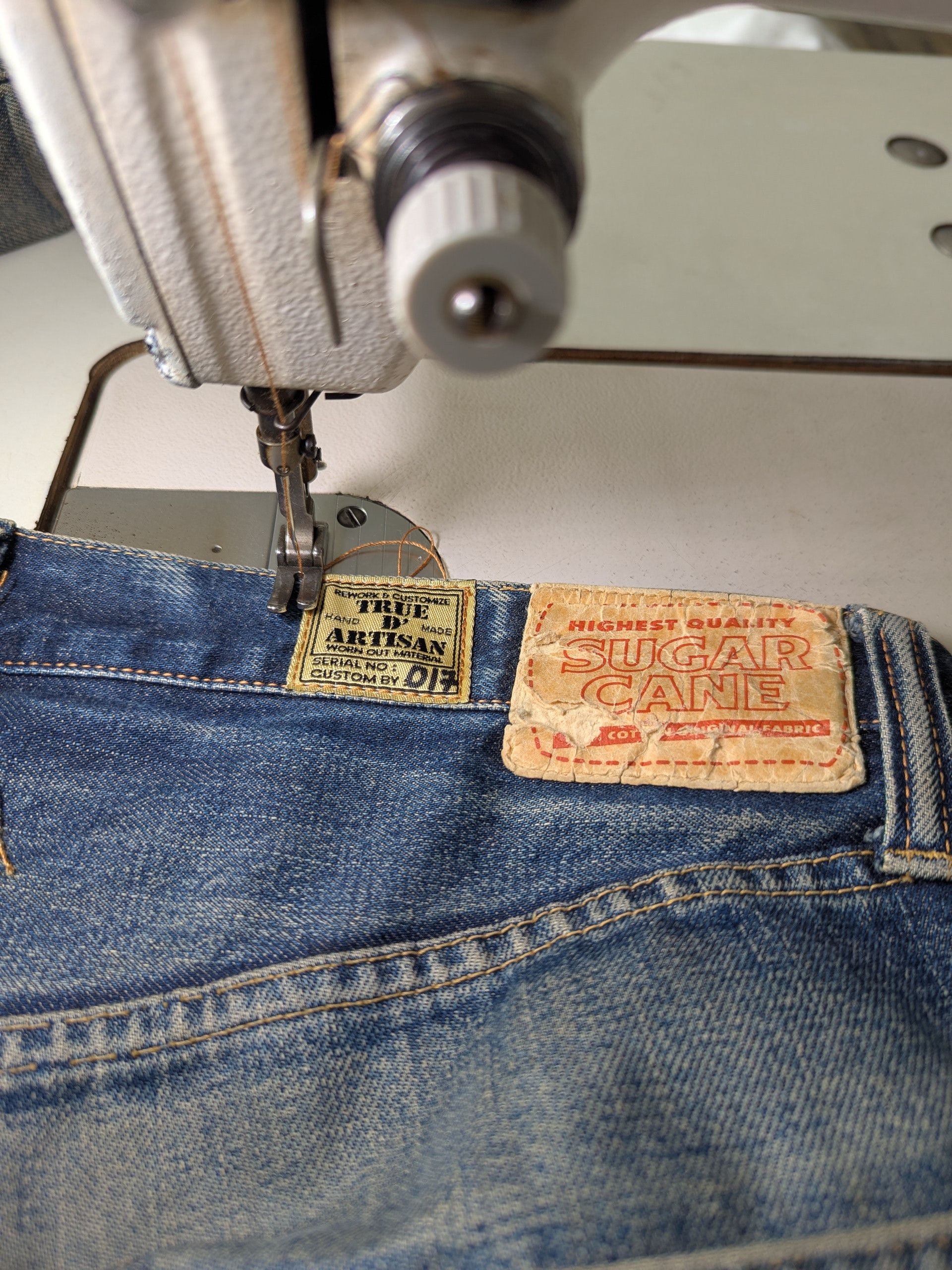 Sugar Cane × Vintage Vintage 90s Sugar Cane Selvedge Distressed Denim Size US 34 / EU 50 - 18 Thumbnail