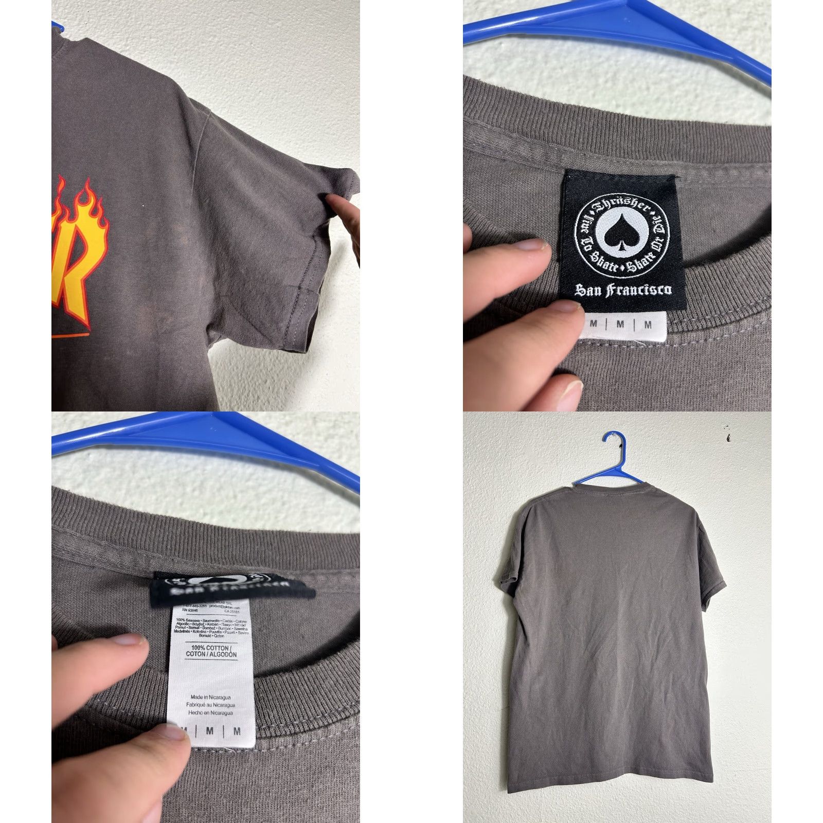 Thrasher VINTAGE Thrasher Magazine T-Shirt Womens M Gray Short Sleeve Mens Shirt Stains Size M / US 6-8 / IT 42-44 - 8 Thumbnail